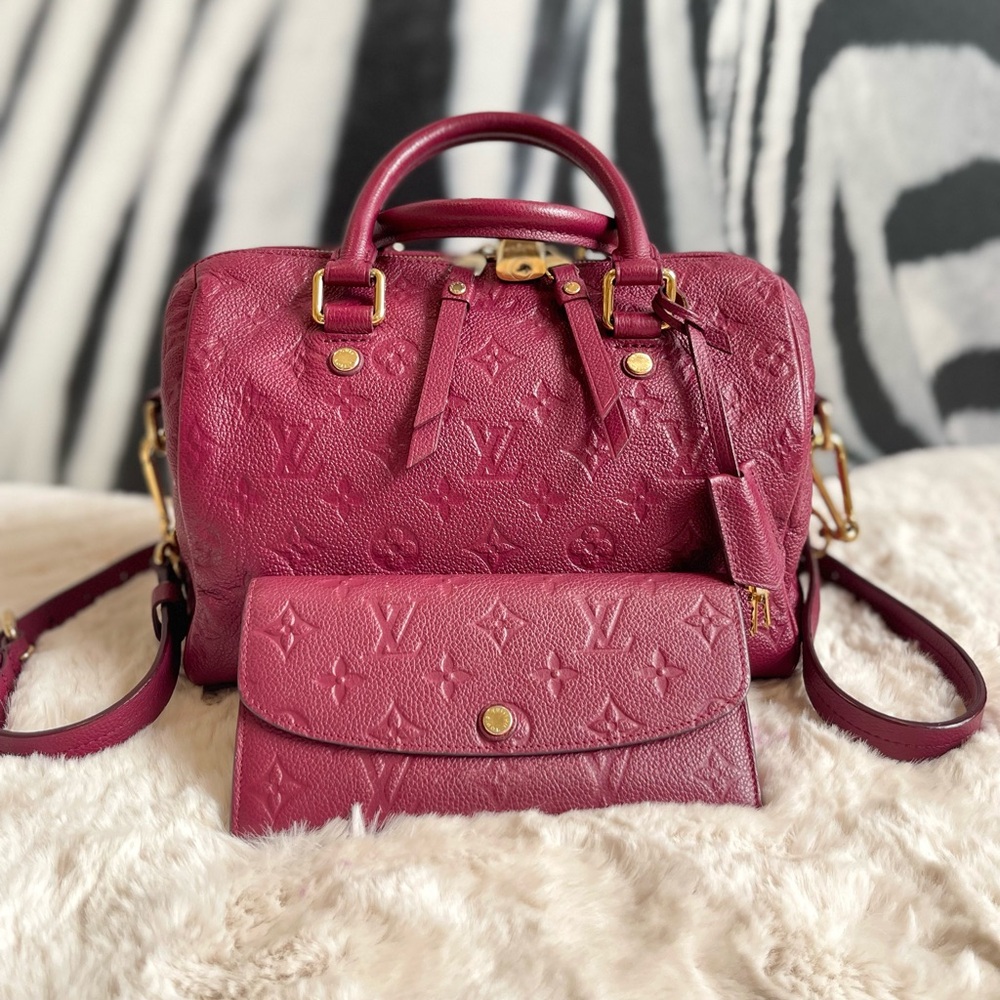 LV Empreinte Set in Rare Aurore (Speedy 25 Bandoulière Bag & Emillie Wallet)
